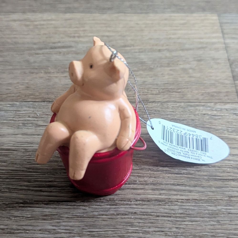 NWT Midwest CBK Pig In A Bucket Christmas Ornament - Picture 4 of 4